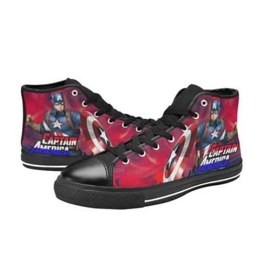 Captain America Custom Sneakers Men's High Top Canvas Shoes