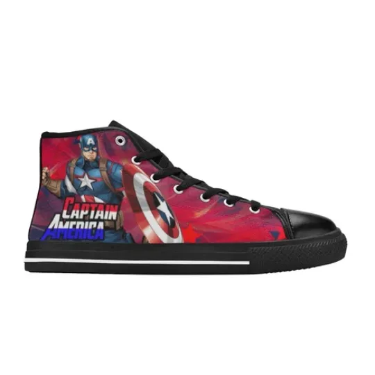 Captain America Custom Sneakers Men's High Top Canvas Shoes