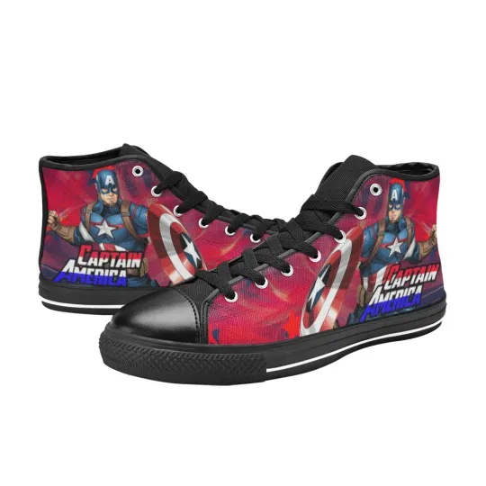 Captain America Custom Sneakers Men's High Top Canvas Shoes