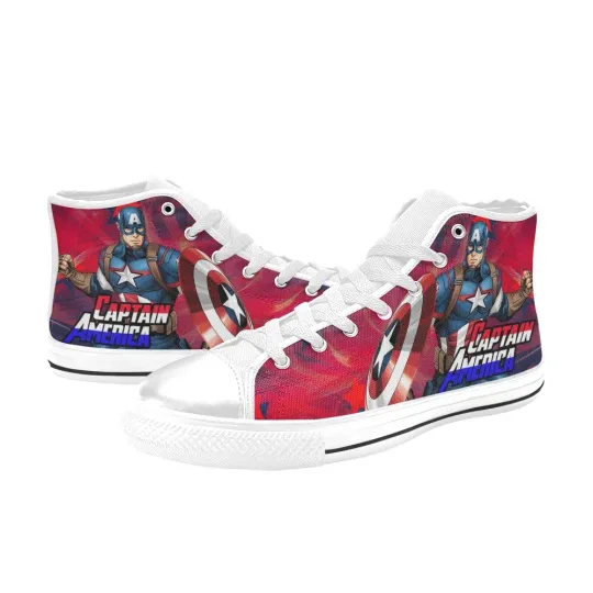 Captain America Custom Sneakers Men's High Top Canvas Shoes