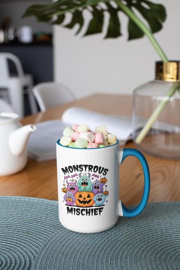 Monstrous Mischief Colorful Halloween Characters Accent Mug