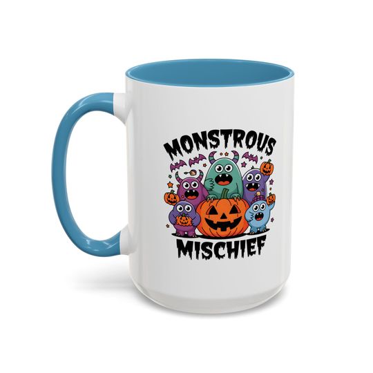 Monstrous Mischief Colorful Halloween Characters Accent Mug