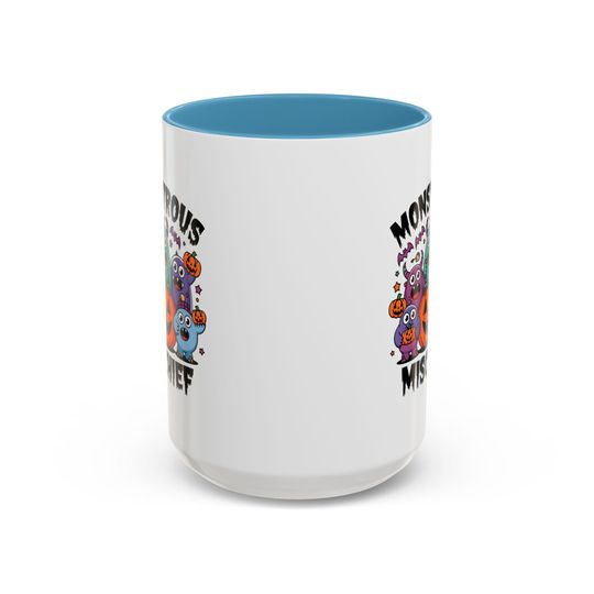 Monstrous Mischief Colorful Halloween Characters Accent Mug
