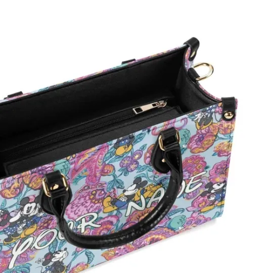 Personalized Mickey Leather Handbag, Disney Lethal Handbag, Gift For Her