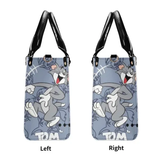 Personalized Tom Tom and Jerry Luxury Women PU Leather Handbag, Natural