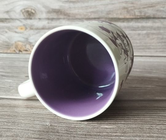 Vintage Mickey Mouse Halloween Mug, Collectible Disney Ceramic Mug, Spooky Purple and White Design, Perfect Gift for Disney Fans