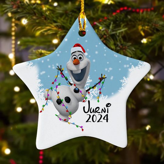 Personalized Ornament Talking Snowman, Magical Snowman With Xmas Light Ornament, Customized 2024 Christmas Tree Decor Gift For Kid