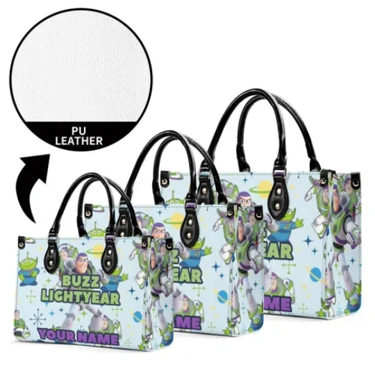 Personalized Buzz Lightyear Luxury Women PU Leather Handbag, Natural Material,