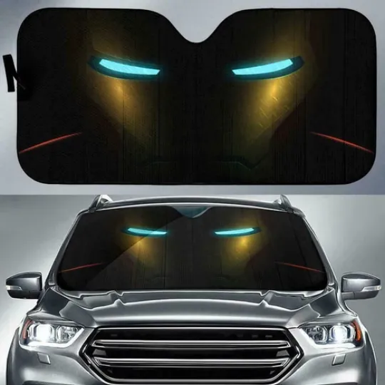Iron Man Car Pickup Sun Shade Reflective Visor Windshield Block UV Ray Foldable