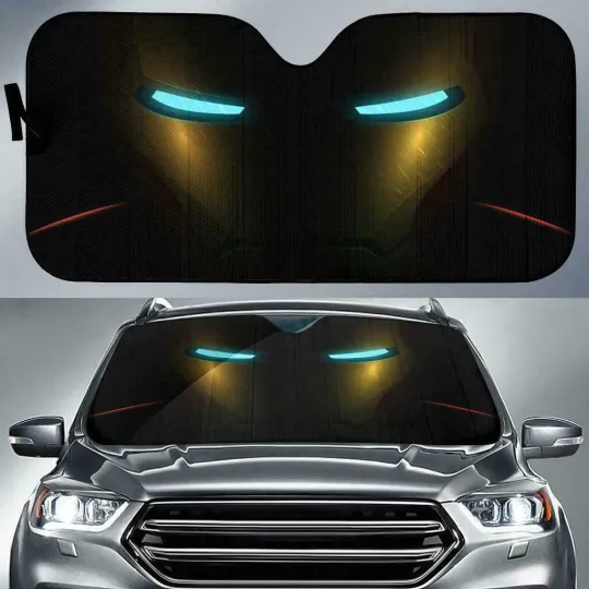 Iron Man Car Pickup Sun Shade Reflective Visor Windshield Block UV Ray Foldable