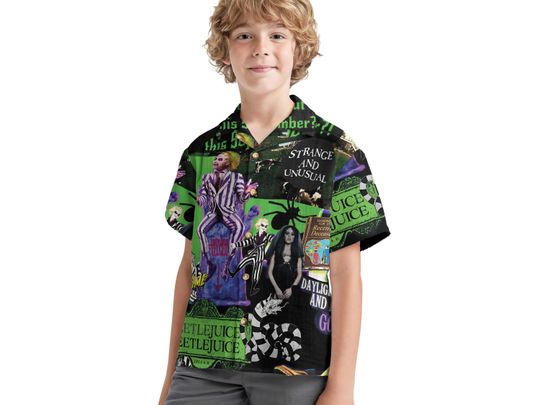 Beetlejuice Halloween Hawaiian Shirt, Adult Horror Button Up Shirt, Halloween Horror Friend Hawaii Shirt
