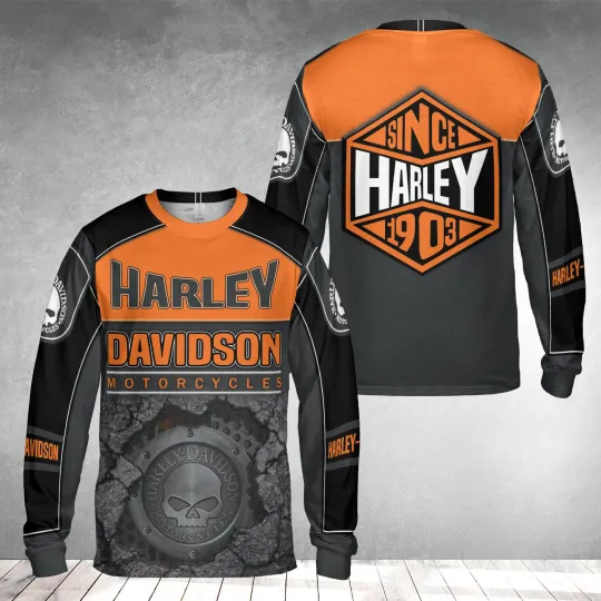 Personalized-H davidson 3D Printed Long-Sleeve Shirt Limited Edition