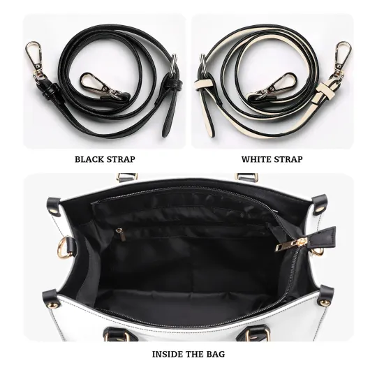 Elegant Woman Handbag  Leather Bag Colorful Surreal White Bear Best