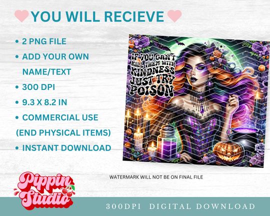 Witchy Halloween Tumbler Wrap, Funny Tumbler, 20 oz Skinny Sublimation Tumbler Design, Witch Cauldron Magic Potion Sublimation Design
