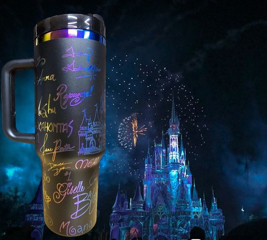 40oz Engraved Castle and Autograph Tumbler