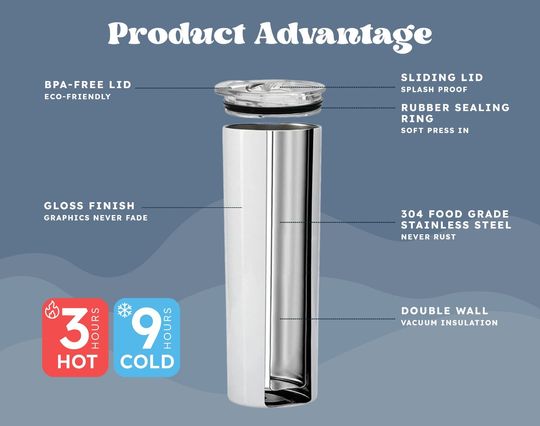 Halloween Ghosts & Bats Tumbler, Insulated Cup Keeps Drinks Hot or Cold, (TM-548)