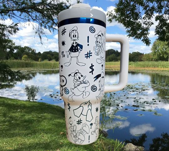 40oz  Laser Engraved Donald Duck Tumbler