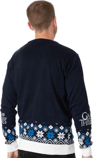 Game of Thrones Adults Christmas Jumper Mens Blue Knitted Sweater