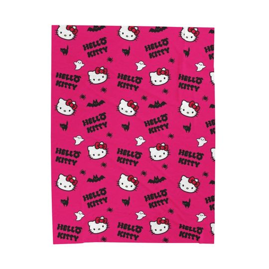 Pink Hello Kitty Halloween Fleece Blanket | Kids Gift