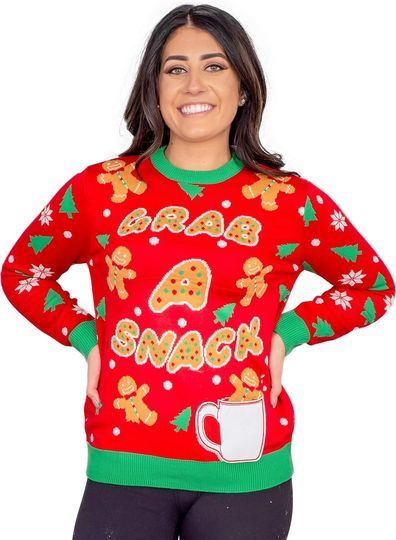 Grab a Snack Gingerbread Ugly Christmas Sweater