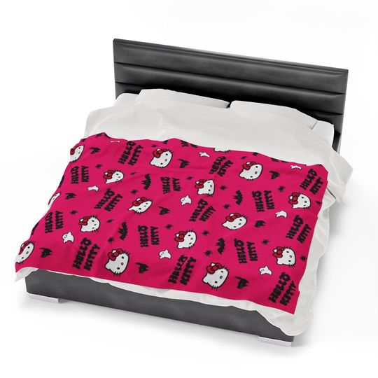 Pink Hello Kitty Halloween Fleece Blanket | Kids Gift