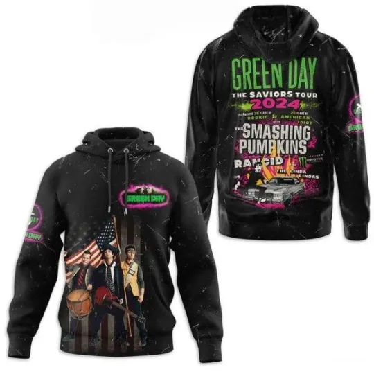 Green Day The Saviors Tour With Rancid 2024 Hoodie Shirt