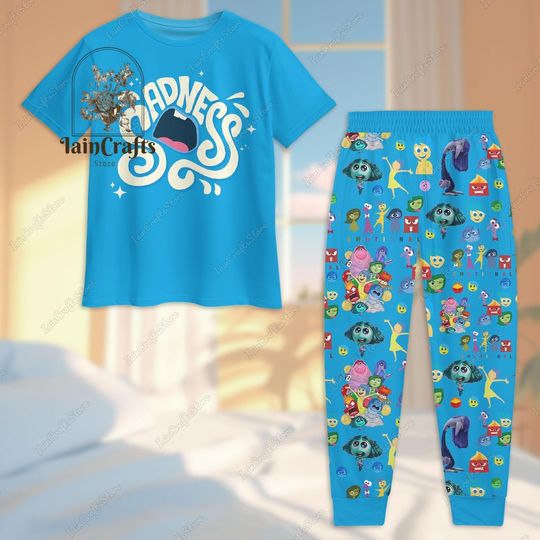 Halloween Inside Out Sadness Shirt, Disney Inside Out 2 Pajamas Set