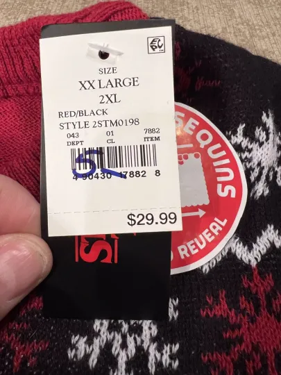 New W/tags Stranger Things Ugly Christmas sweater sz 2XL Reversible Sequins Cool