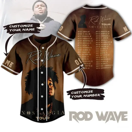 Personalized Rod Wave Nostalgia Tour Baseball Jersey
