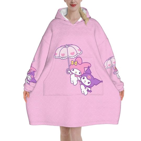 Melody And Kuromi Blanket Hoodie