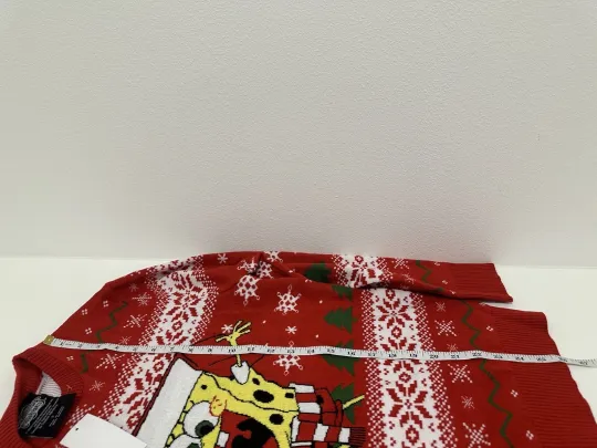 NWT SpongeBob Red Ugly Christmas Sweater Men’s Size Small