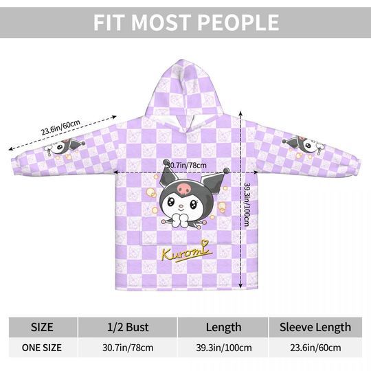 Cute Sanrio Kuromi Blanket Hoodie