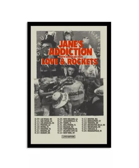 NEW!!! Jane's Addiction North America Tour 2024 Poster