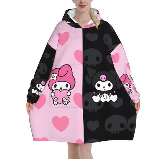 Cute Sanrio Kuromi Blanket Hoodie