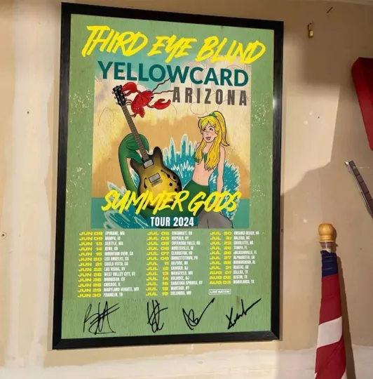 Third Eye Blind Summer Gods 2024 Tour Signature Poster, 2024 Concert Poster