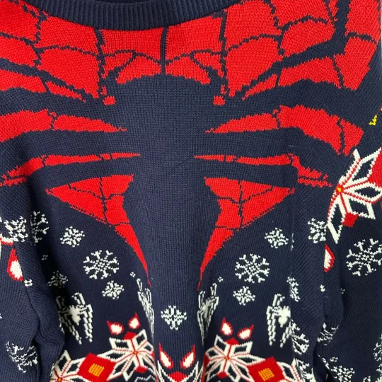 Marvel Spider Man Christmas Ugly Sweater Jumper Size XL - NEW - NWT