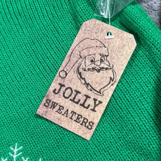 Jolly Sweaters Mens XL Green Christmas Ugly Sweater T Rex Dinosaur Disco Holiday