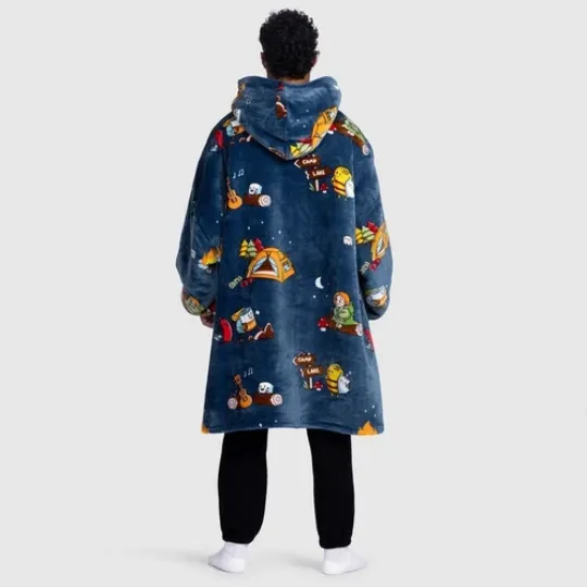 Camping Oversized Blanket Hoodie One Size