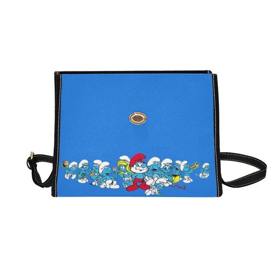 Character blue Smurf Lock bag (black shoulder strap, black edging)