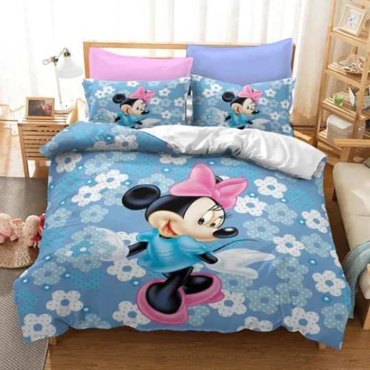 Mickey Quilt Duvet Cover Doona Set Pillowcase Single Double Queen King Size Bed