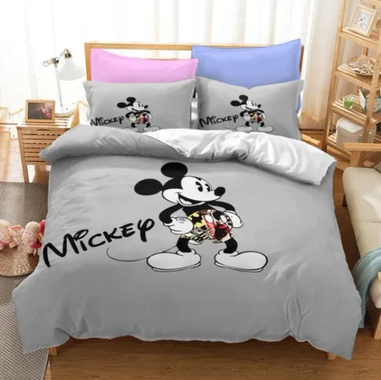 Mickey Quilt Duvet Cover Doona Set Pillowcase Single Double Queen King Size Bed