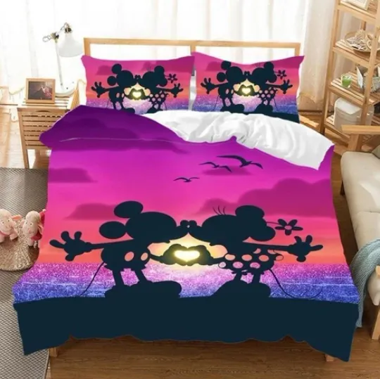 Mickey Quilt Duvet Cover Doona Set Pillowcase Single Double Queen King Size Bed