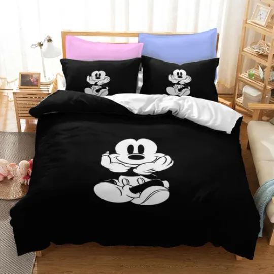 Mickey Quilt Duvet Cover Doona Set Pillowcase Single Double Queen King Size Bed