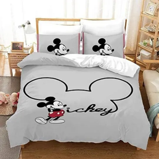Mickey Quilt Duvet Cover Doona Set Pillowcase Single Double Queen King Size Bed