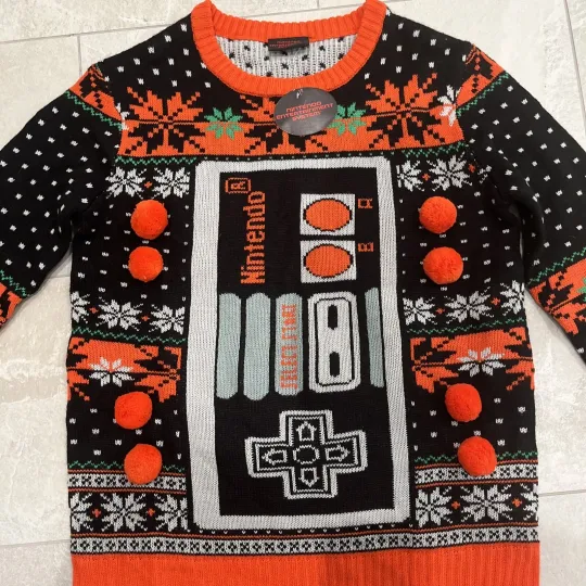 Nintendo NES Controller Adult Small Ugly Christmas Sweater Keep It Classic NWTs!