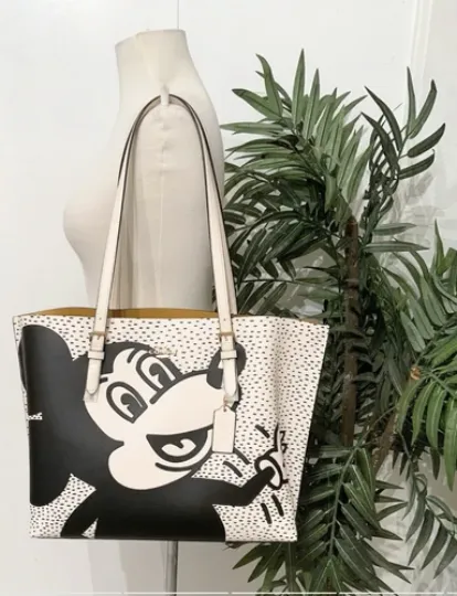NWT COACH DISNEY X MOLLIE MICKEY TOTE BAG CHALK