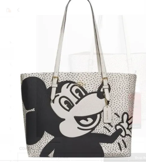 NWT COACH DISNEY X MOLLIE MICKEY TOTE BAG CHALK