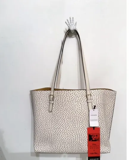 NWT COACH DISNEY X MOLLIE MICKEY TOTE BAG CHALK