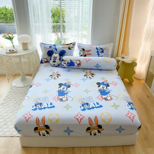 Disney Characters Fitted Sheet Set Bedding Decor/Customizable Single/Double Size