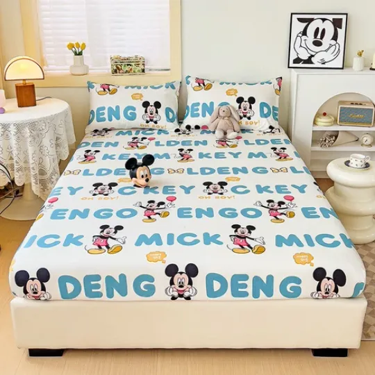 Disney Characters Fitted Sheet Set Bedding Decor/Customizable Single/Double Size